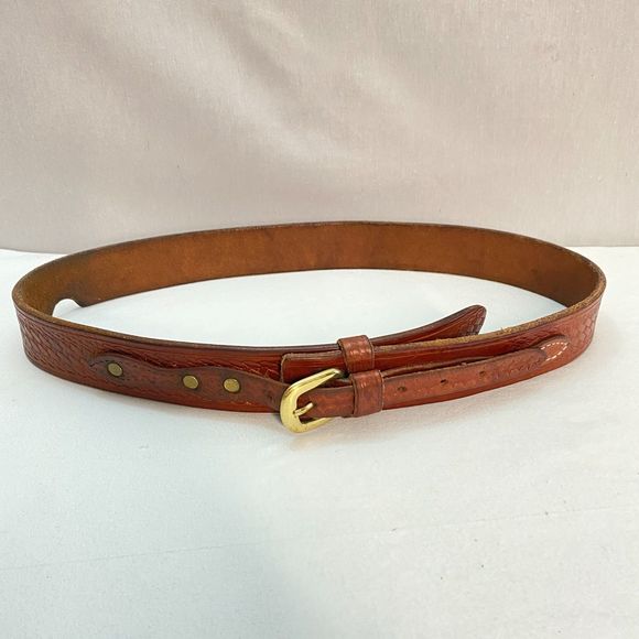Mens Belt Large Waist Distressed Heavy Duty Tooled Leather Strap Buckle Overlay